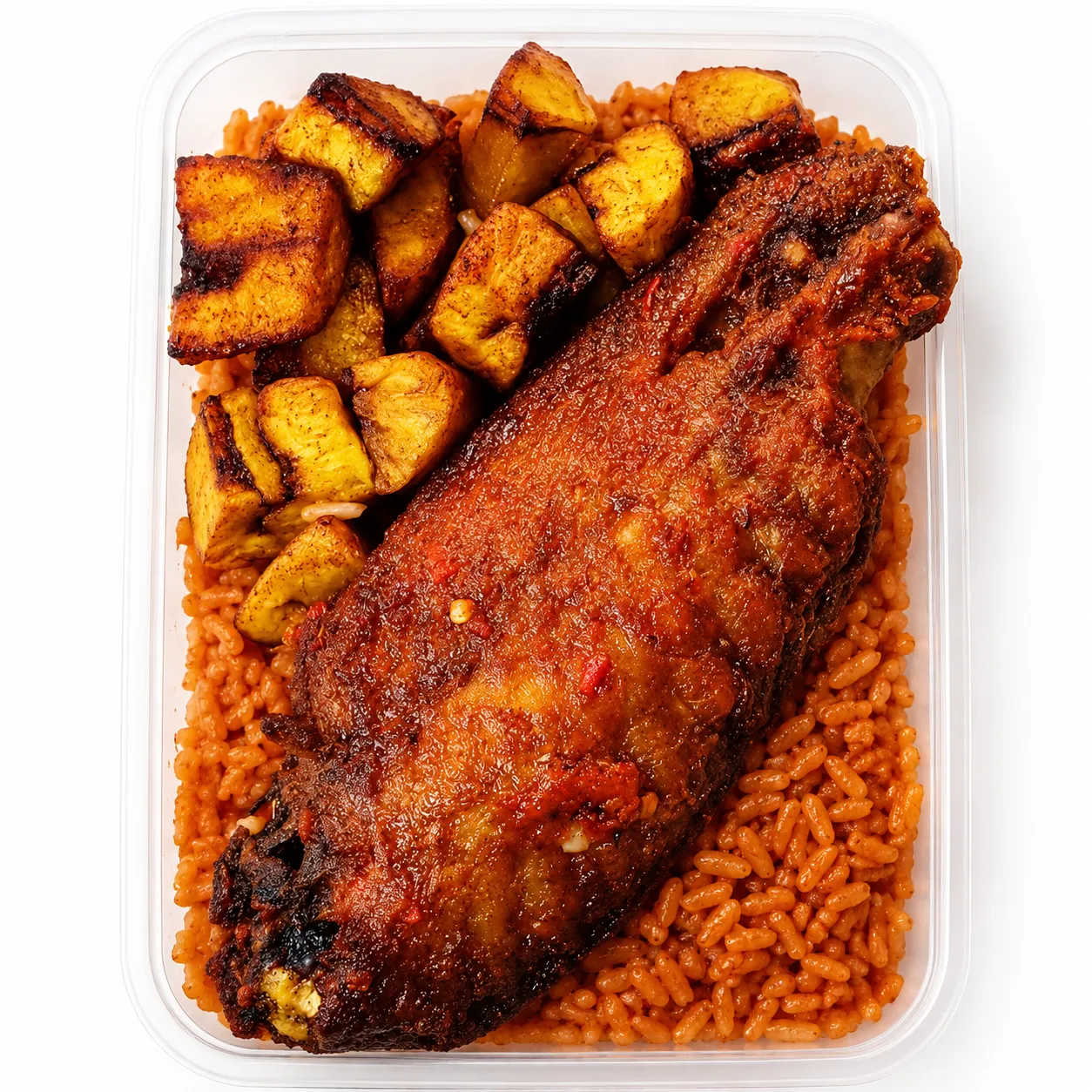 Jollof Rice and Peppered Turkey at Akin's African Restaurant in Winnipeg