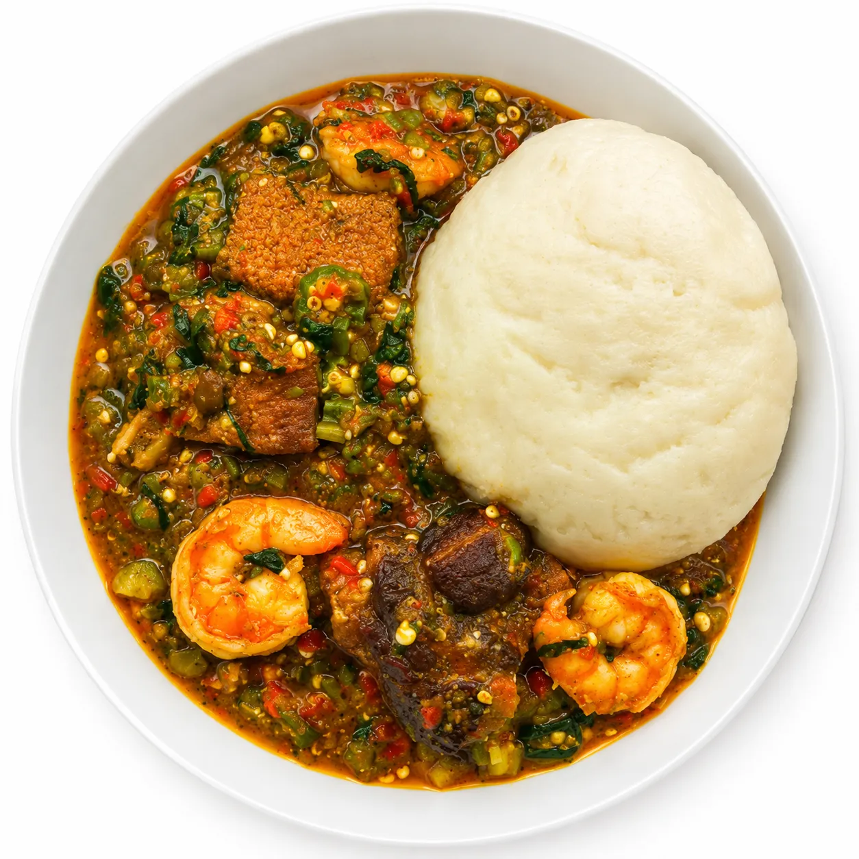 Pounded Yam and Okra Soup at Akin's African Restaurant in Winnipeg